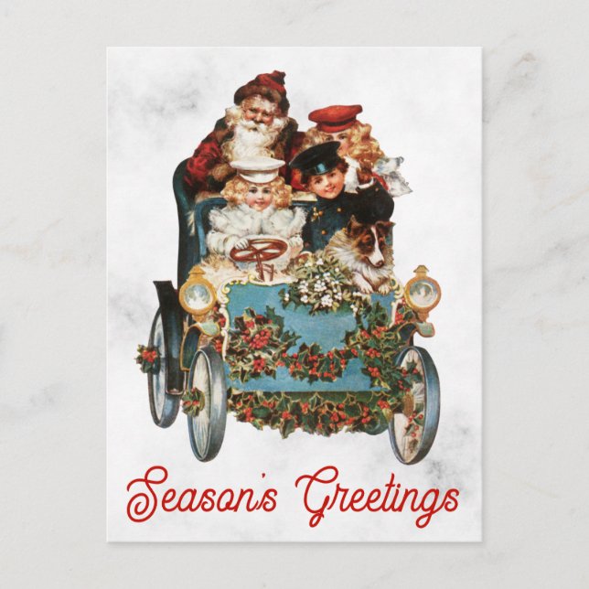 Vintage Victorian Merry Christmas Santa Postcard (Front)