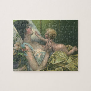 Vintage Victorian Mother's Day, Mom with Baby Jigsaw Puzzle