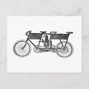 Vintage Victorian Motorcycle Postcard