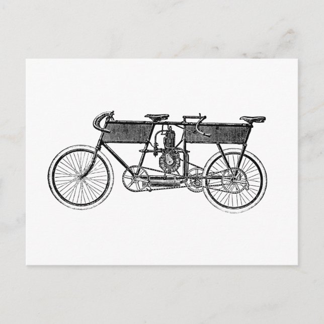 Vintage Victorian Motorcycle Postcard (Front)