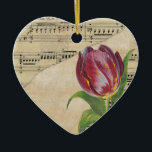 Vintage Victorian Music Romance Tulips Ceramic Ornament<br><div class="desc">Great for weddings,  Mother's Day,  and birthdays.</div>