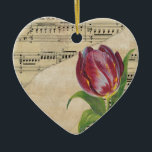 Vintage Victorian Music Romance Tulips Ceramic Ornament<br><div class="desc">Great for weddings,  Mother's Day,  and birthdays.</div>