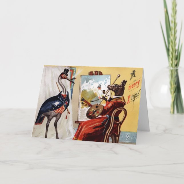 Vintage Victorian Odd Christmas Card (Front)