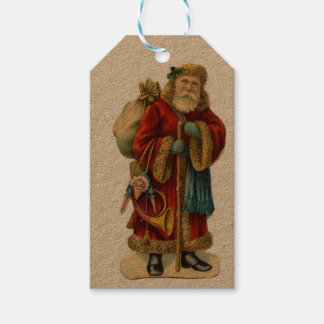 Vintage Victorian Old Word Santa Claus - Gift tags