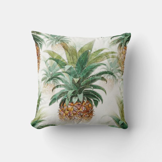 Vintage Victorian Pineapple Pattern Throw Pillow (Front)
