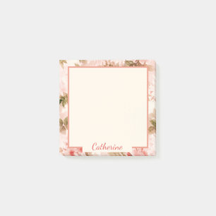 Vintage Victorian Pink Floral Elegant Chic Pattern Post-it Notes