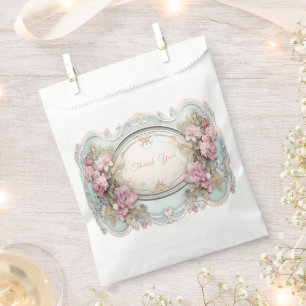 Vintage Victorian Pink Roses White Frame Favour Bag
