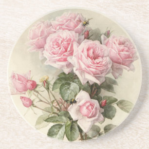 Vintage Victorian Romantic Roses Coaster