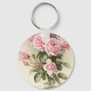 Vintage Victorian Romantic Roses Keychain