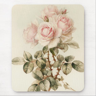 Vintage Victorian Romantic Roses Mouse Pad