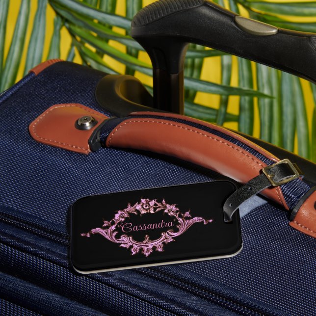 Vintage Victorian Romantic Steampunk Personalized Luggage Tag (Front Insitu 3)