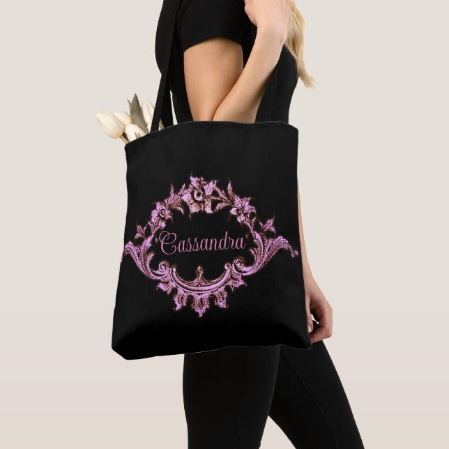 Vintage Victorian Romantic Steampunk Personalized  Tote Bag (Close Up)