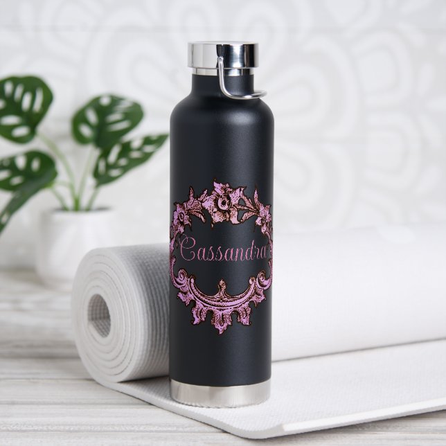Vintage Victorian Romantic Steampunk Personalized  Water Bottle (Yoga)