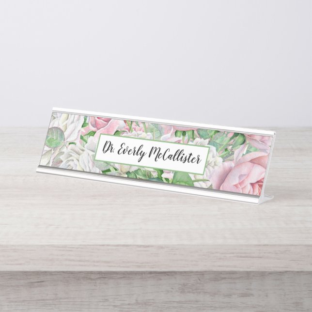 Vintage Victorian Rose Garden Name Plate (Front)
