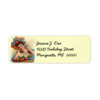 Vintage Victorian Rose Lady Daydream address Label
