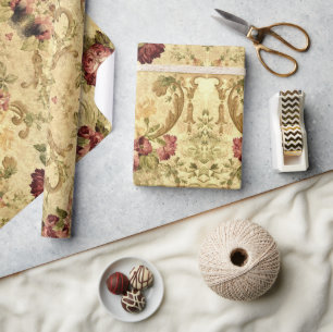  Vintage Victorian Rose Tapestry Style Wrapping Paper