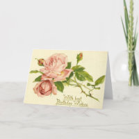 Vintage Victorian Roses Birthday Card
