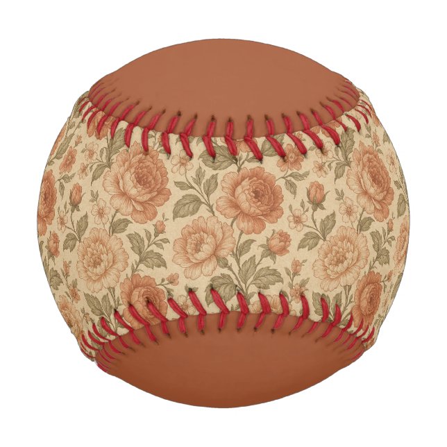 vintage Victorian Roses patterned  Baseball (Front)