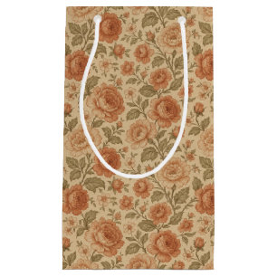 vintage Victorian Roses patterned Small Gift Bag