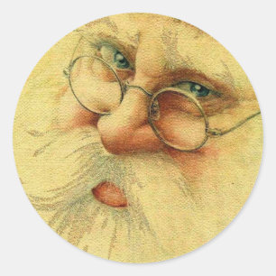 Vintage Victorian Santa Claus Classic Round Sticker