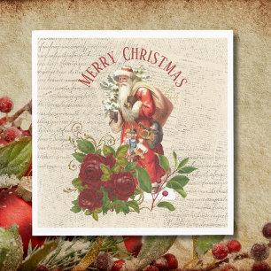 Vintage Victorian Santa Claus Napkin