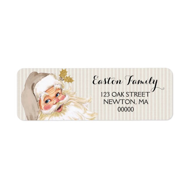 Vintage Victorian Santa Claus Taupe & Gold (Front)