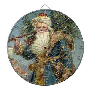 Vintage Victorian Santa Claus with Christmas Tree Dartboard