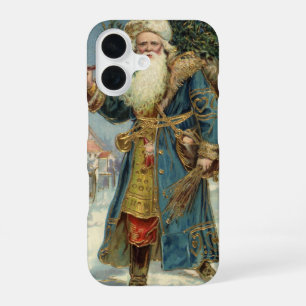 Vintage Victorian Santa Claus with Christmas Tree iPhone 16 Case
