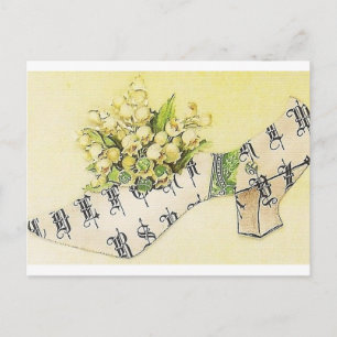 Vintage Victorian Sassy Cinderella Slipper Postcard