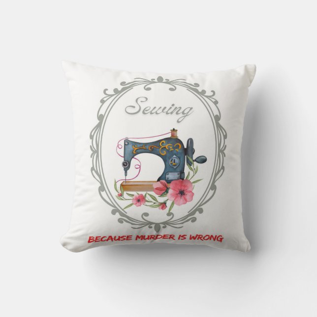 Vintage Victorian Sewing  Throw Pillow (Front)