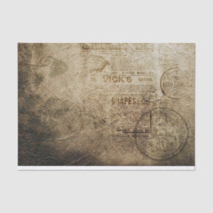 Vintage Victorian Steampunk Distressed Newsprint Tissue Paper