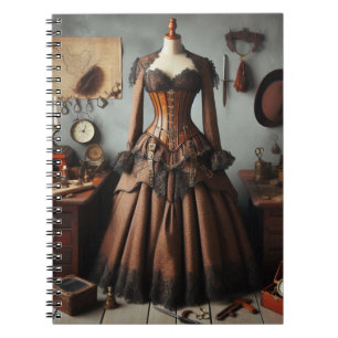 Vintage Victorian Steampunk Lady Detective Dress Notebook