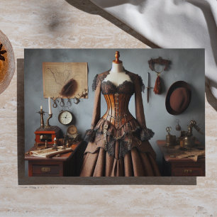 Vintage Victorian Steampunk Lady Detective Dress Tissue Paper