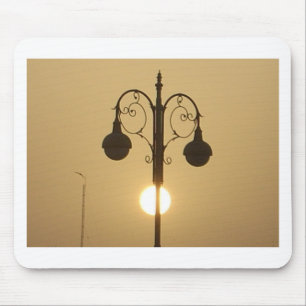 Vintage Victorian Sunset Street Light Art Design Mouse Pad