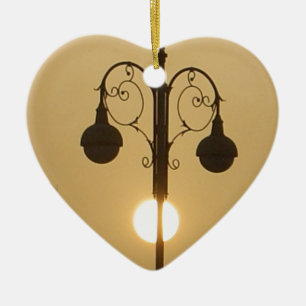 Vintage Victorian Sunset street light.png Ceramic Ornament