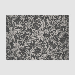 Vintage Victorian Swirls on Newsprint Pattern Tissue Paper