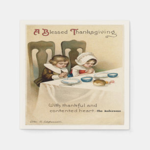 Vintage Victorian Thanksgiving Personalized Napkin