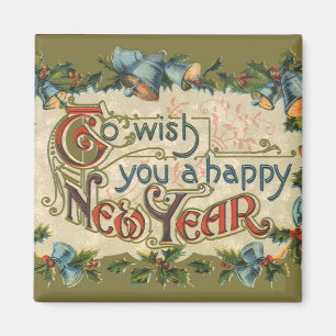 Vintage Victorian, To Wish You a Happy New Year Magnet