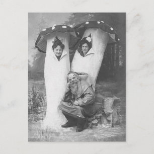 Vintage Victorian Troll and Mushrooms Costume Postcard