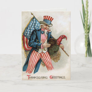 Vintage Victorian Uncle Sam Thanksgiving Card