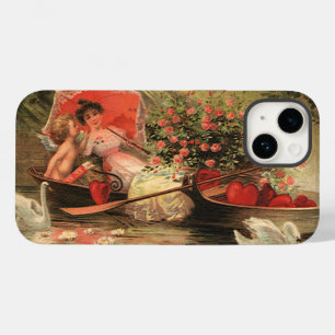 Vintage Victorian Valentine Day Cherub with Hearts Case-Mate iPhone 14 Case