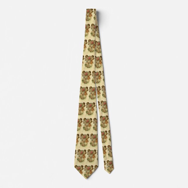 Vintage Victorian Valentine's Day, Angels Roses Tie (Front)
