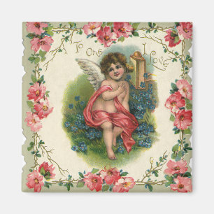 Vintage Victorian Valentine's Day, Cherub on Phone Magnet