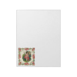 Vintage Victorian Valentine's Day, Cherub on Phone Notepad