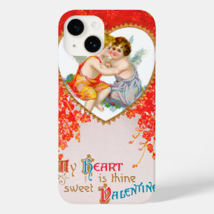 Vintage Victorian Valentines Day, Cherubs in Heart Case-Mate iPhone 14 Case