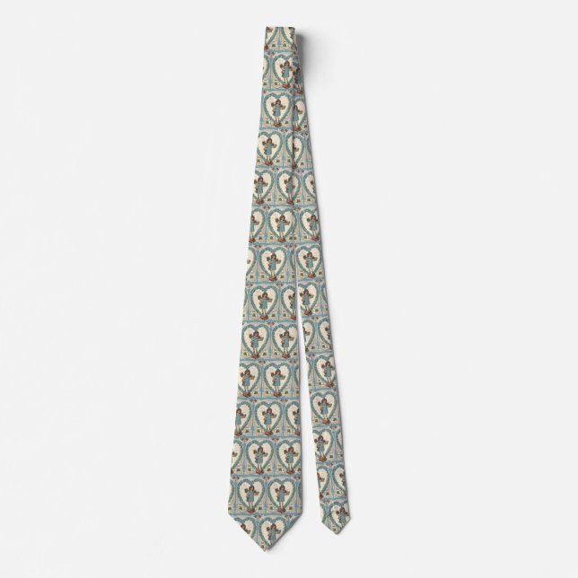 Vintage Victorian Valentine's Day, Heart Wreath Tie (Front)