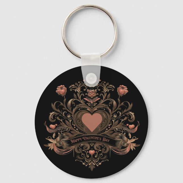 Vintage, Victorian Valentine's day Keychain (Front)