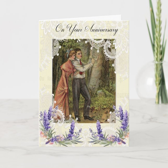 Vintage Victorian Wedding Anniversary Card (Front)