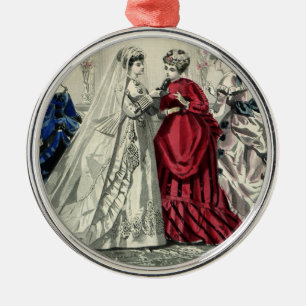 Vintage Victorian Wedding Party Bridal Portrait Metal Ornament