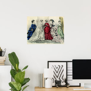 Vintage Victorian Wedding Party Bridal Portrait Poster